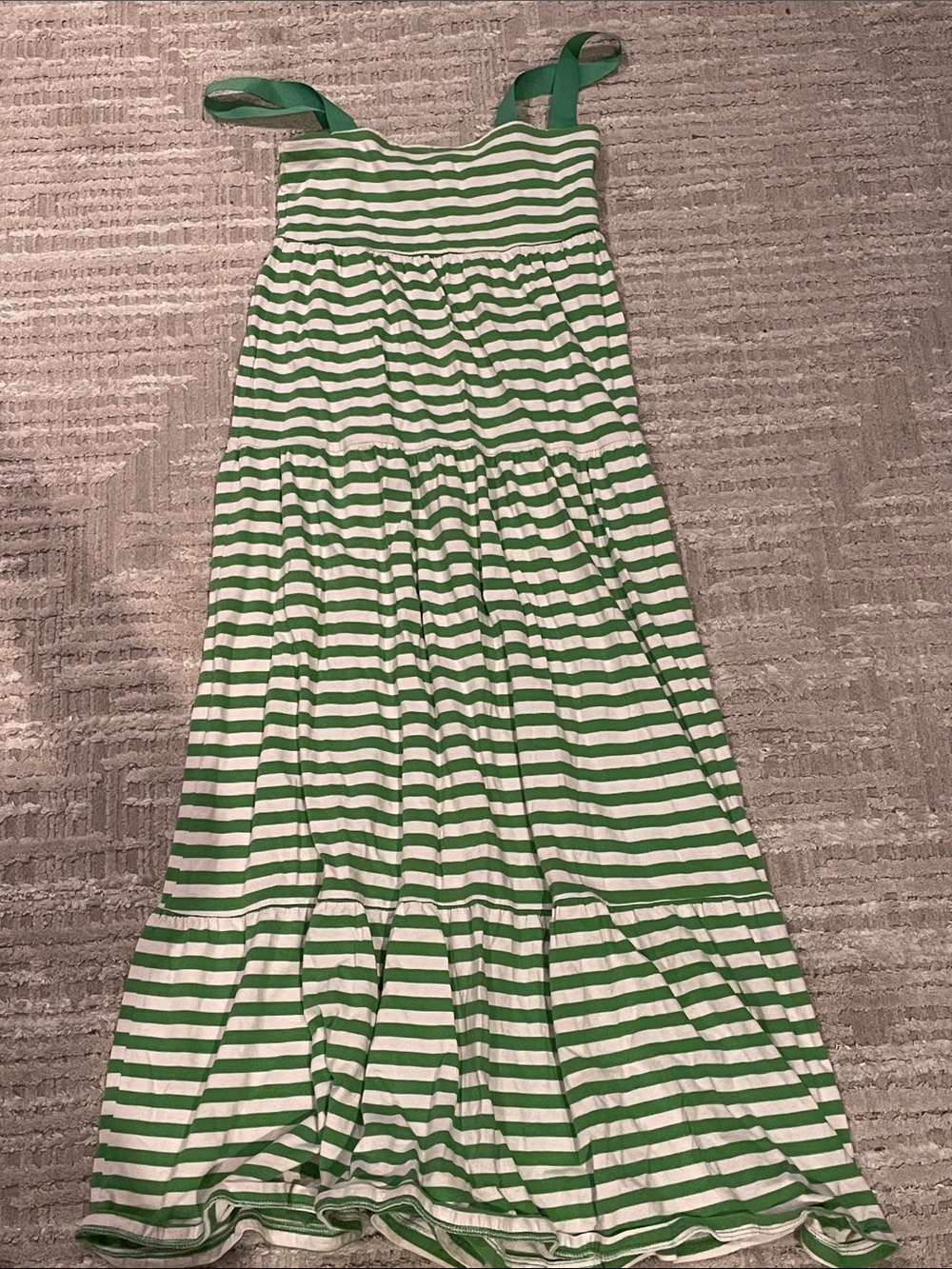Old Navy Green and White Striped Maxi Skirt Dress
